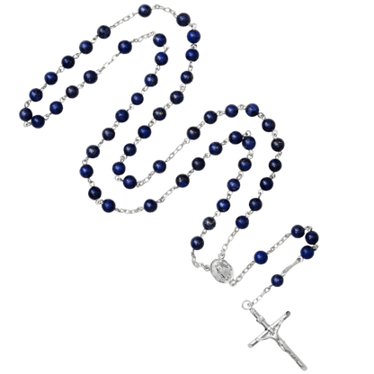 LAPIS LAZULI ROSARY - SILVER