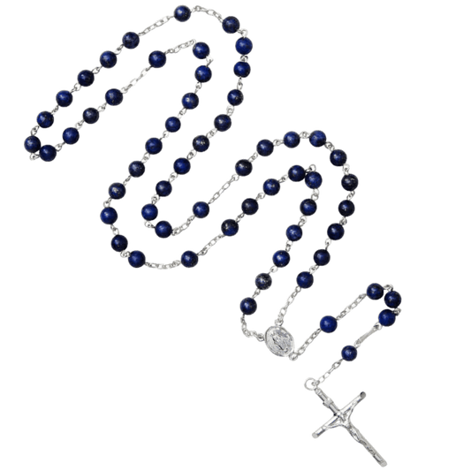 LAPIS LAZULI ROSARY - SILVER
