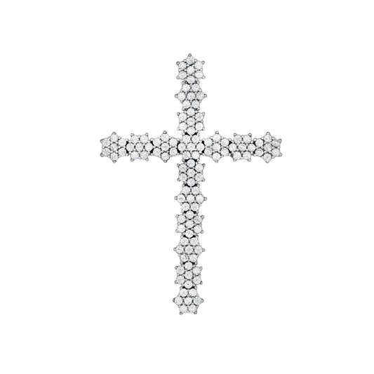 CROSS PENDANT - SILVER AND ZIRCONIA
