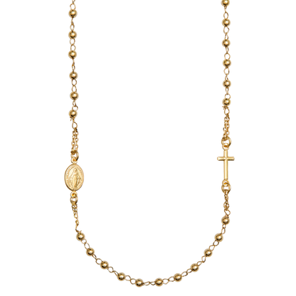 MIRACULOUS AND CROSS - NECKLACE - VERMEIL SILVER