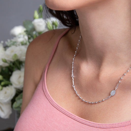 MIRACULOUS AND CROSS - NECKLACE - SILVER