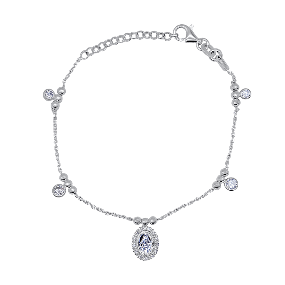 MIRACULOUS MEDAL - CHRISTIAN BRACELET - SILVER