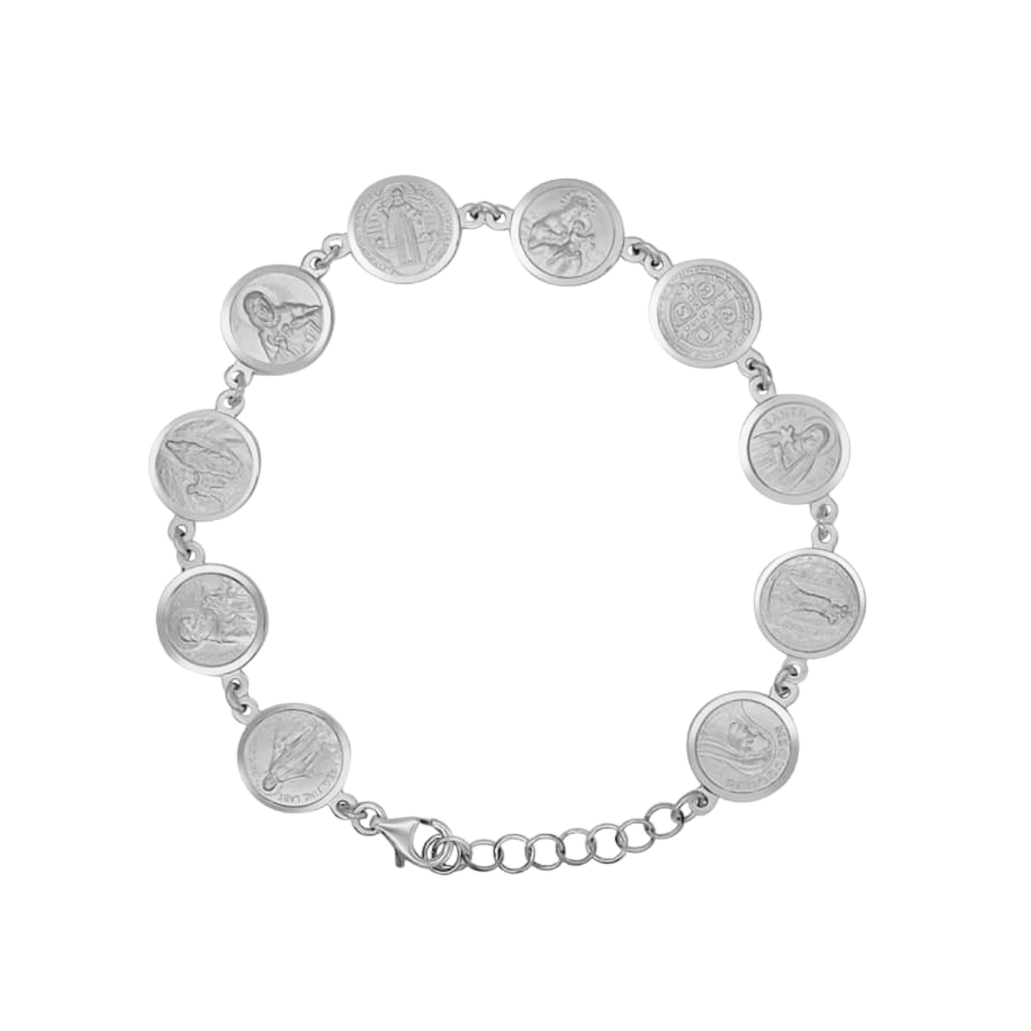 CATHOLIC MEDALS BRACELET - SILVER