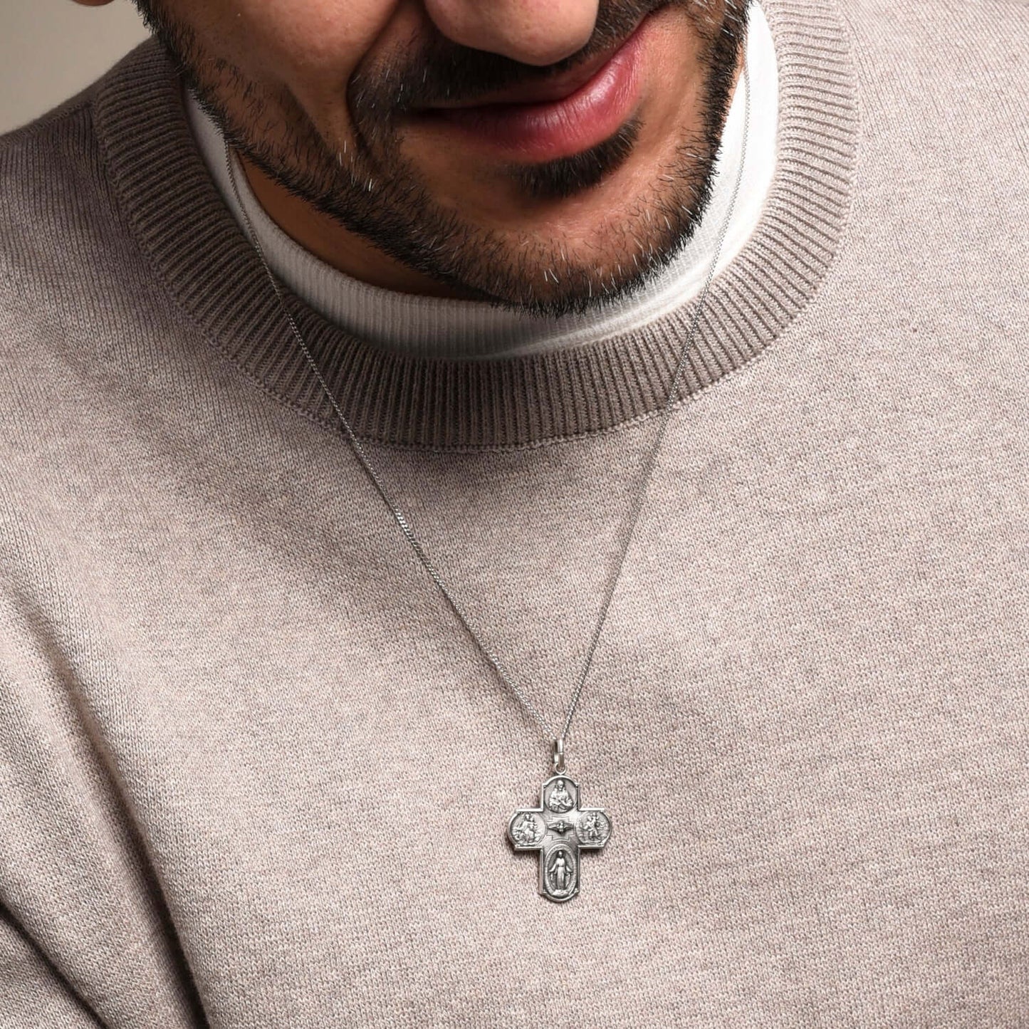 SCAPULAR - CROSS PENDANT - METAL