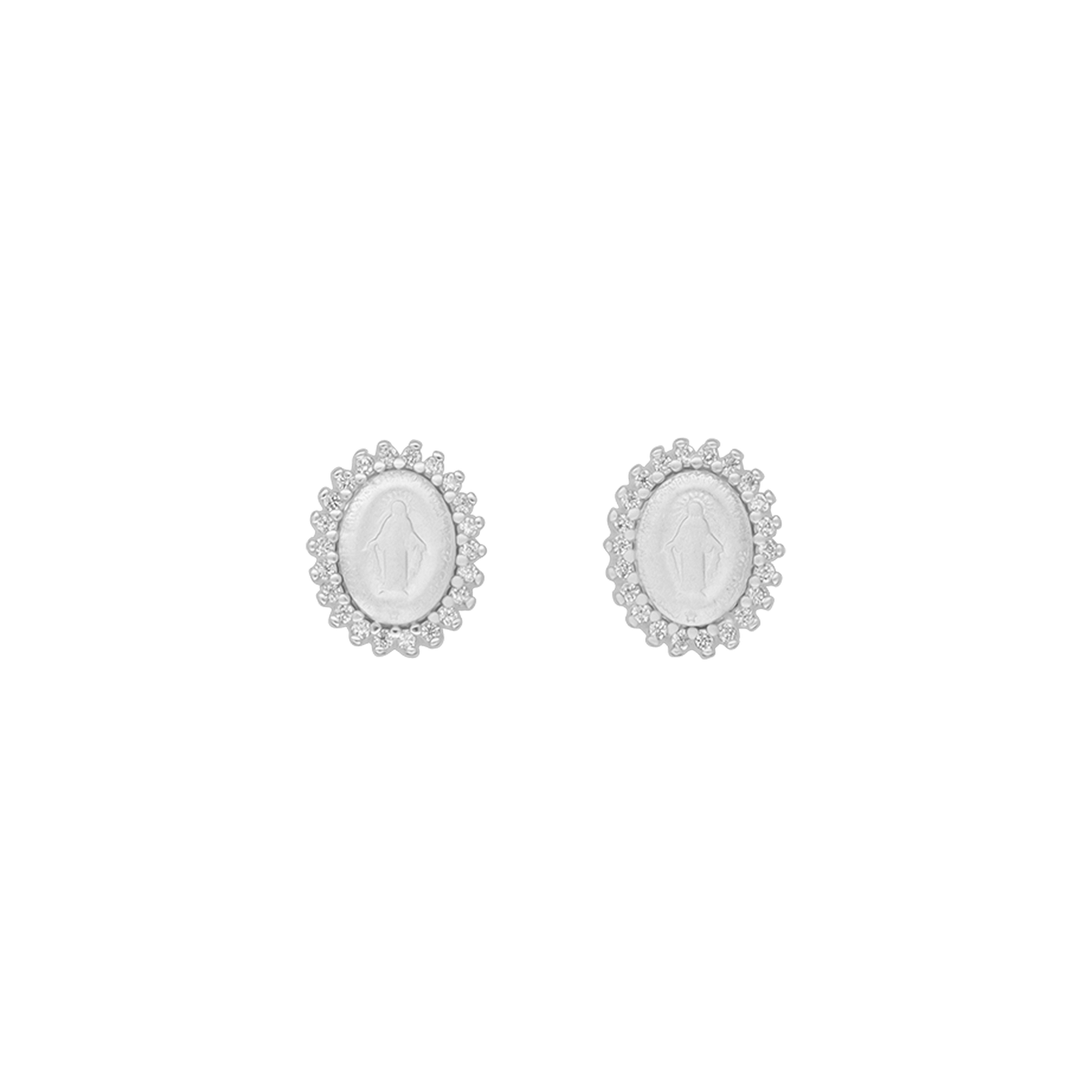 MIRACULOUS MEDAL - EARRINGS - SILVER