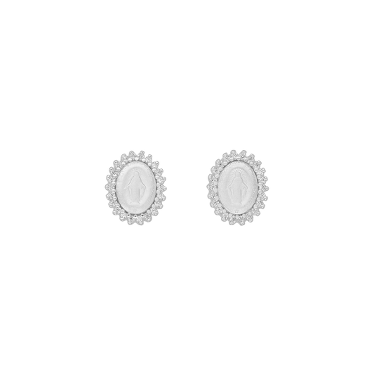 MIRACULOUS MEDAL - EARRINGS - SILVER