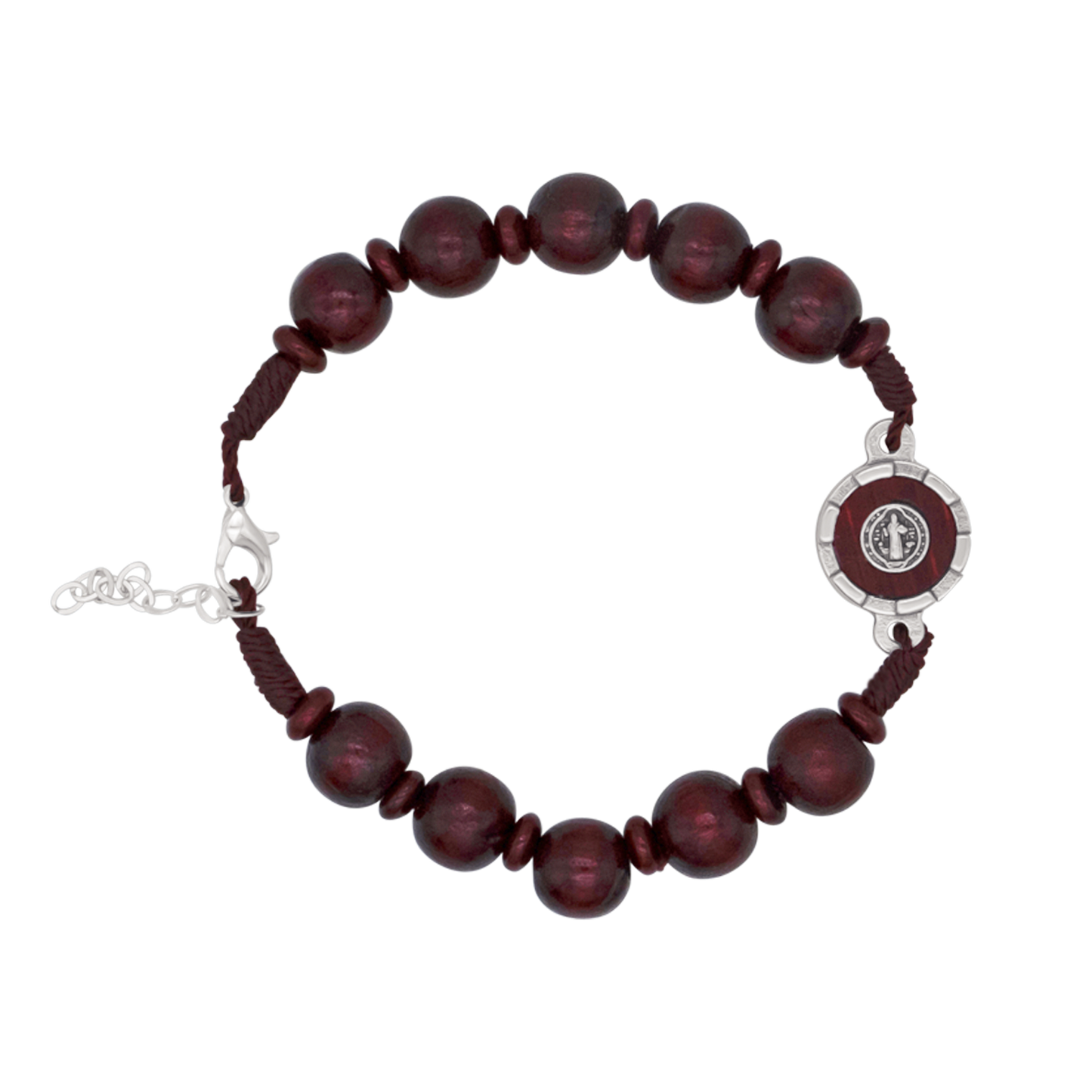 ST BENEDICT - LARGE ROSARY BRACELET - RED