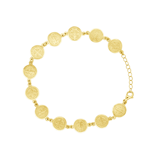 ST BENEDICT MEDALS BRACELET - GOLD