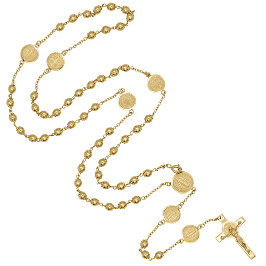 ST BENEDICT - ROSARY - GOLD