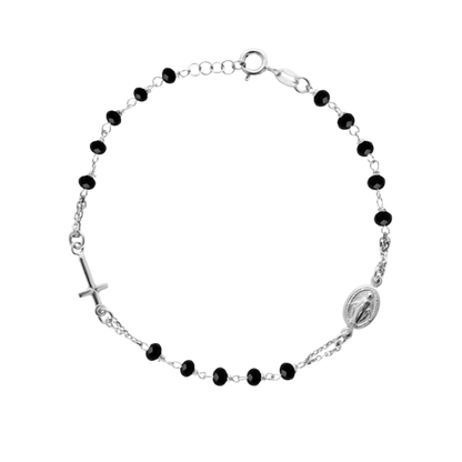 MIRACULOUS MEDAL AND CROSS - BRACELET - SILVER