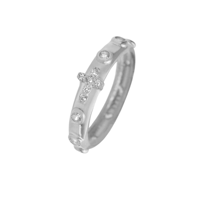 ROSARY RING - SILVER - ZIRCONIA
