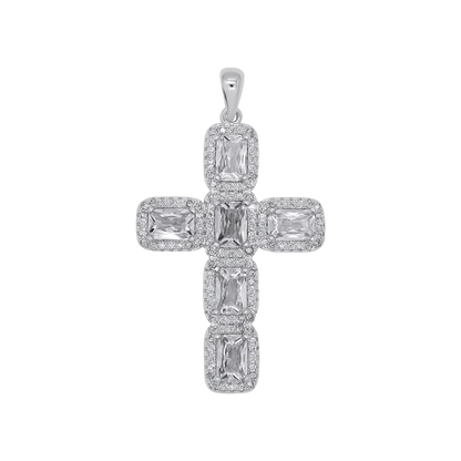 CROSS PENDANT - SILVER AND ZIRCONIA