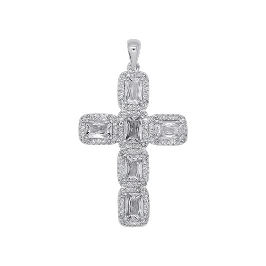 CROSS PENDANT - SILVER AND ZIRCONIA