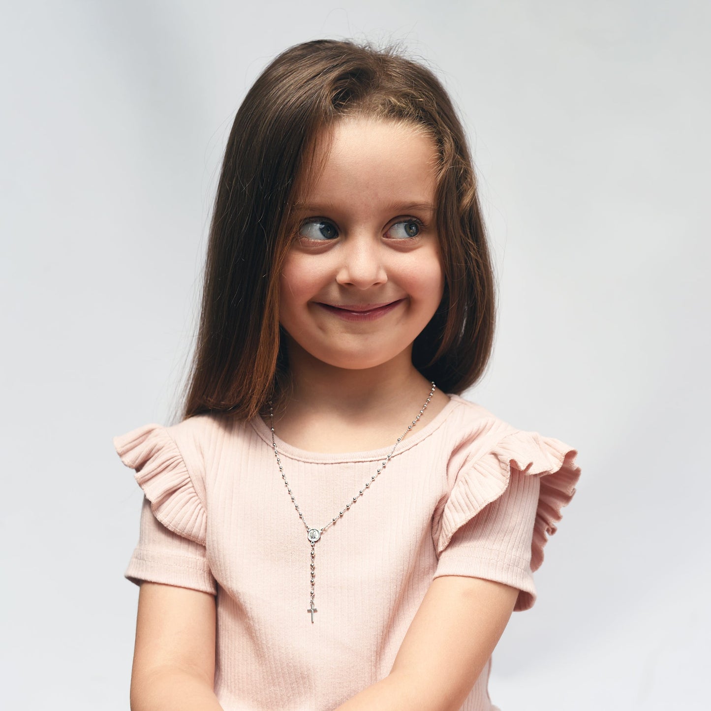 BABY ROSARY NECKLACE - SILVER