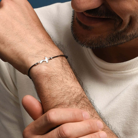 TAU CROSS - BRACELET - CORD AND SILVER
