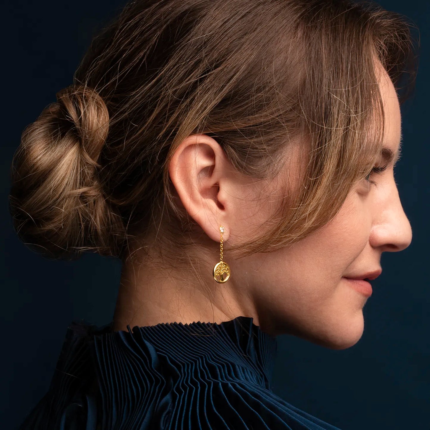 TREE OF LIFE - DANGLING EARRINGS - VERMEIL SILVER