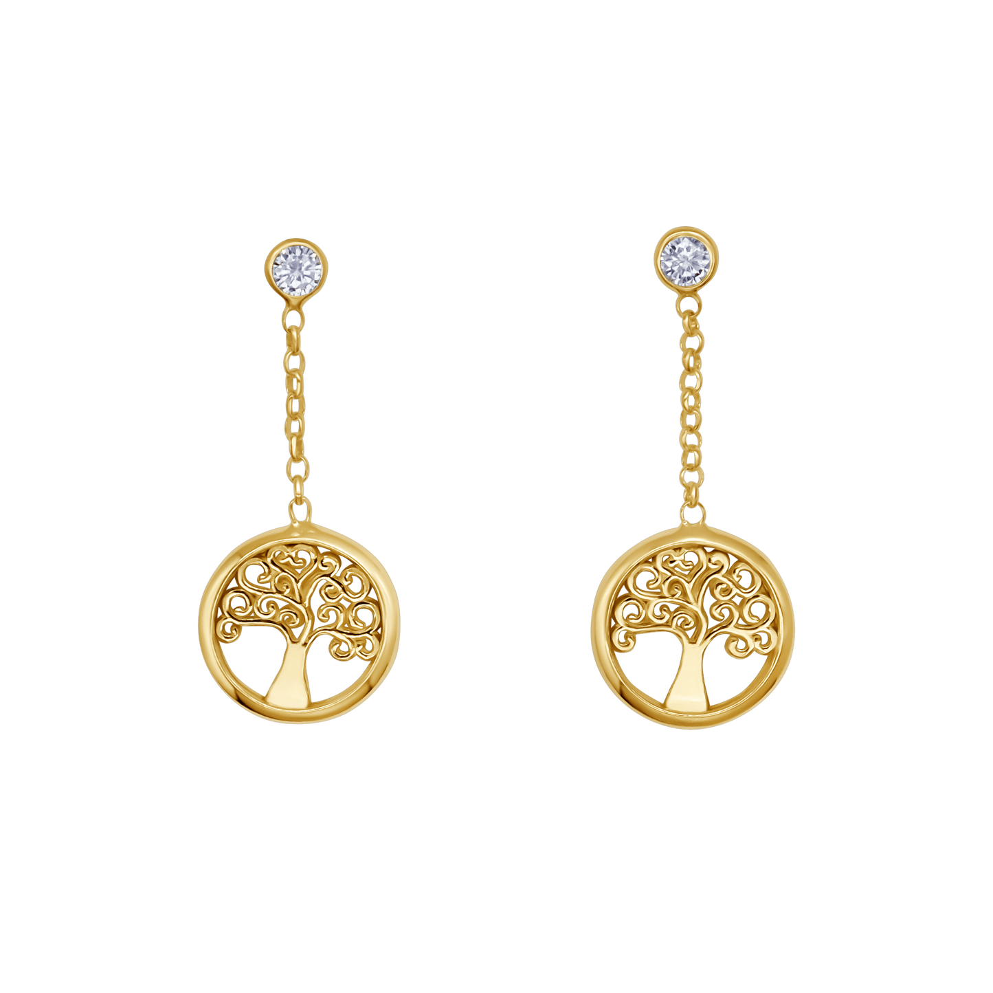 TREE OF LIFE - DANGLING EARRINGS - VERMEIL SILVER