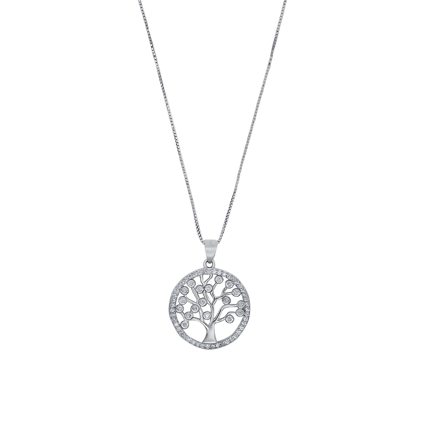 TREE OF LIFE NECKLACE - SILVER - ZIRCONIA