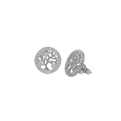 TREE OF LIFE - EARRINGS - SILVER AND ZIRCONIA