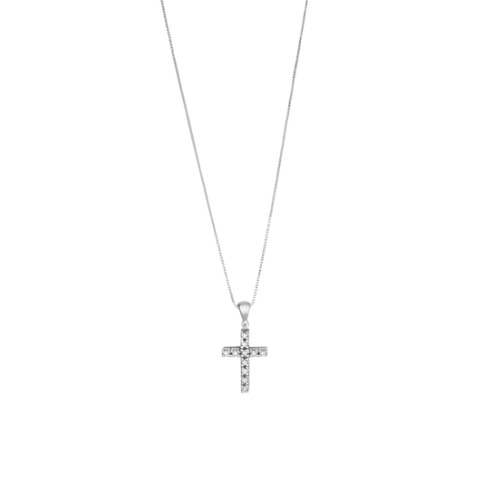 CROSS NECKLACE - DIAMONDS AND GOLD