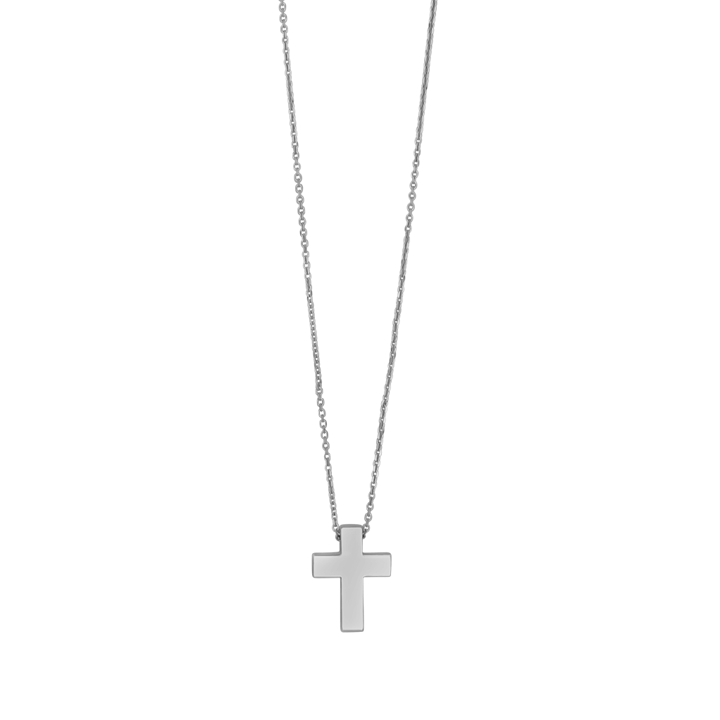 CROSS NECKLACE - WHITE GOLD