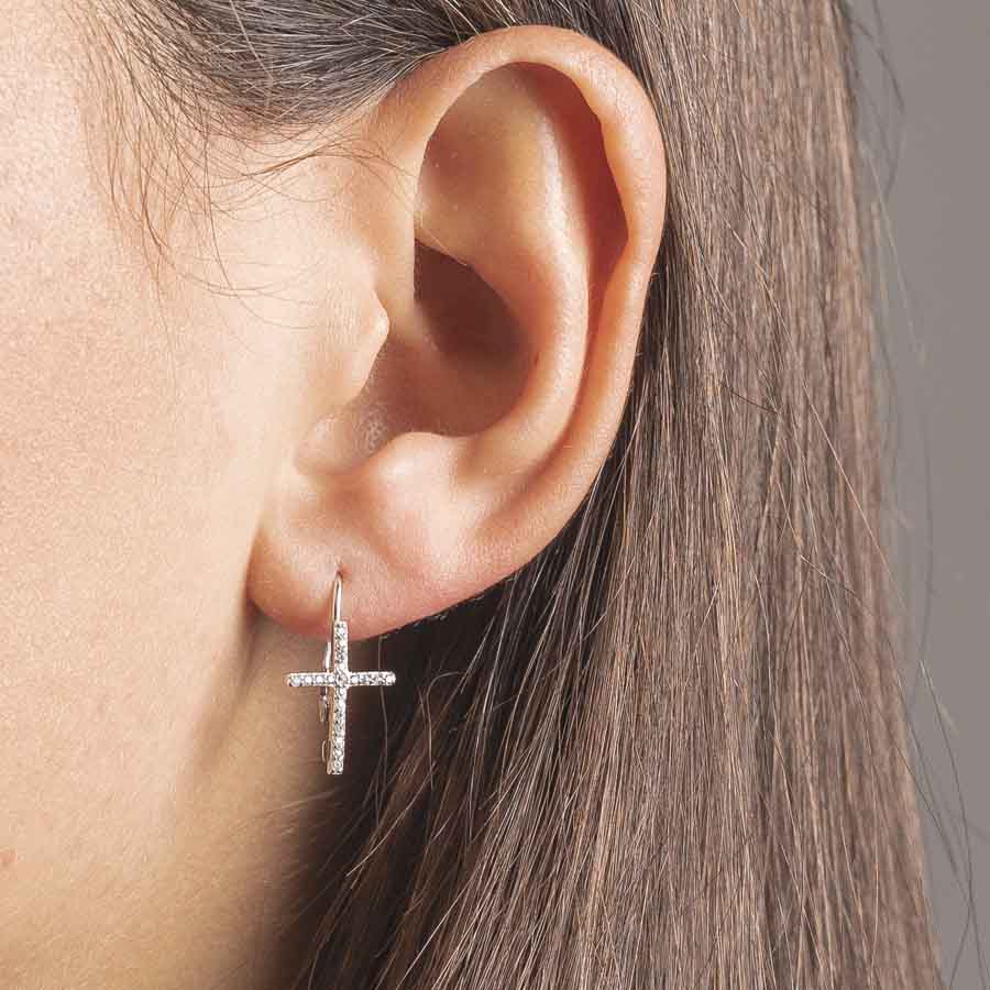 CROSS - EARRINGS - SILVER