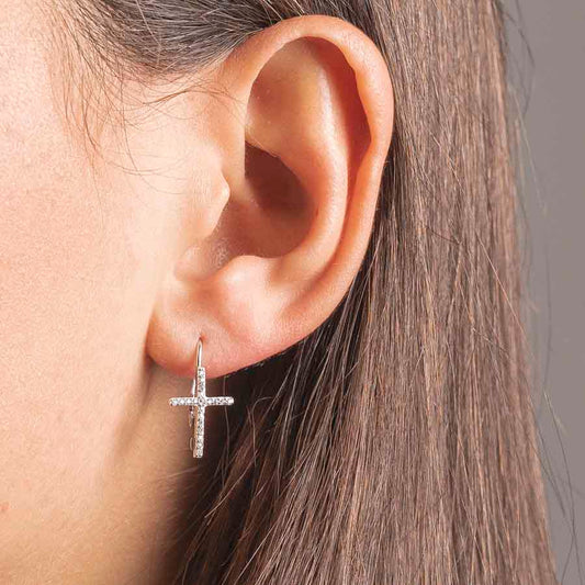 CROSS - EARRINGS - SILVER