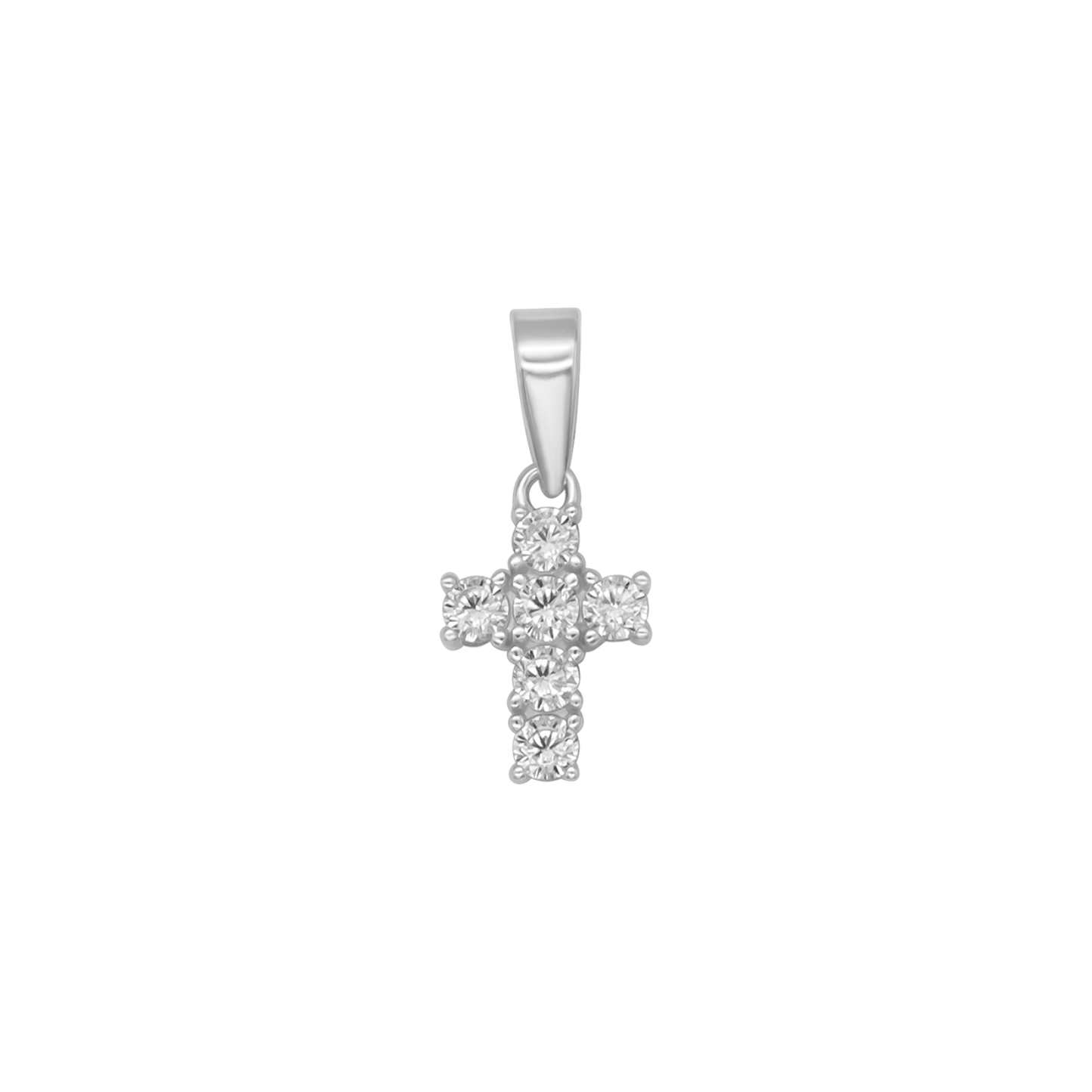CROSS PENDANT - SILVER AND ZIRCONIA