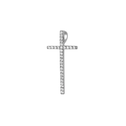 CROSS PENDANT - SILVER AND ZIRCONIA