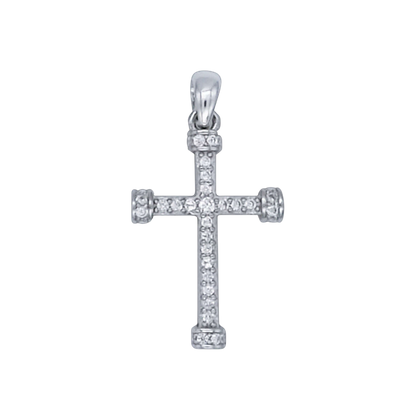 CROSS PENDANT - SILVER AND ZIRCONIA